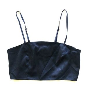 PRAE navy blue silk bralette top